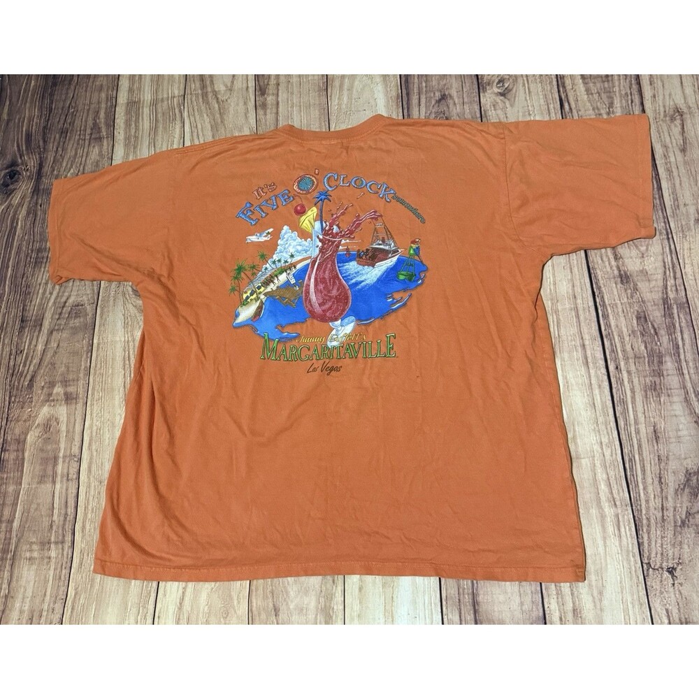 VINTAGE Margaritaville Las Vegas It’s Five O’Clock Jimmy Buffett Y2K T Shirt 3XL